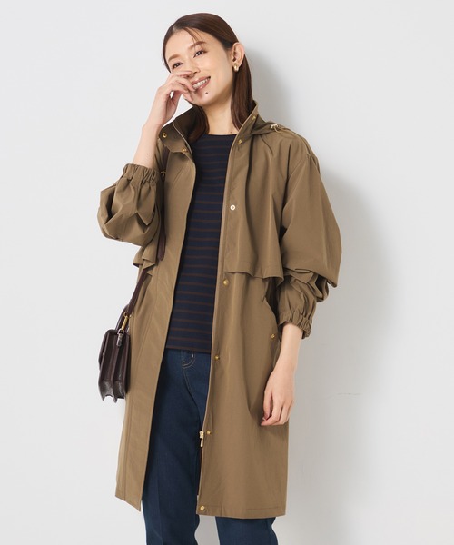GALLORIA（ギャローリア）の「【撥水加工・防花粉】モッズコート（モッズコート・レディース・ブラウン/ネイビー・L/LL/M/S）」の2枚目の写真
