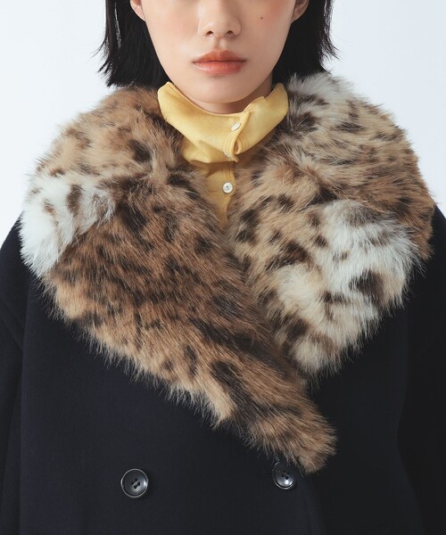 Ray BEAMS(レイビームス)の「フェイク ファーカラー ピーコート(ピーコート・レディース・ダークブラウン/ネイビー・0/1)」の10枚目の写真