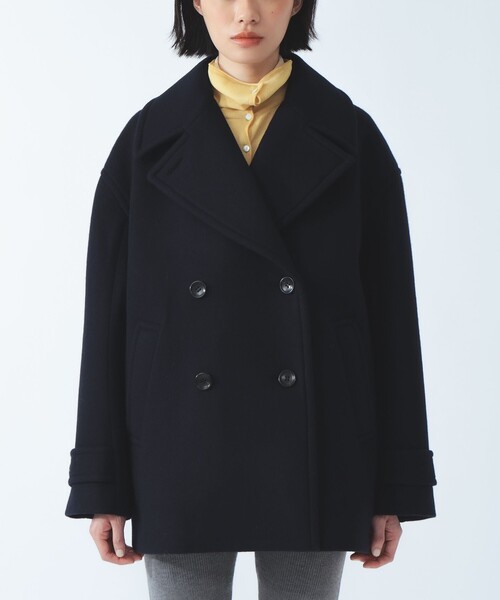 Ray BEAMS(レイビームス)の「フェイク ファーカラー ピーコート(ピーコート・レディース・ダークブラウン/ネイビー・0/1)」の12枚目の写真