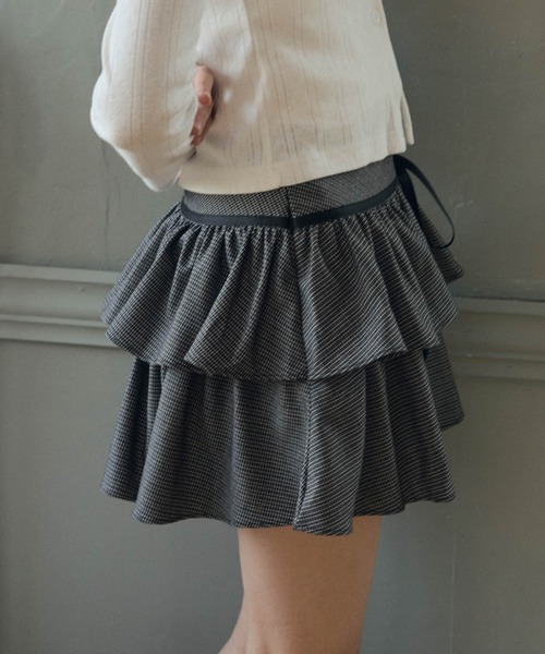 LiLIN（リリン）の「チェックティアードリボンミニスカート / check tiered ribbon mini skirt（スカート・レディース・ブラウン/ブラック・S/M）」の6枚目の写真