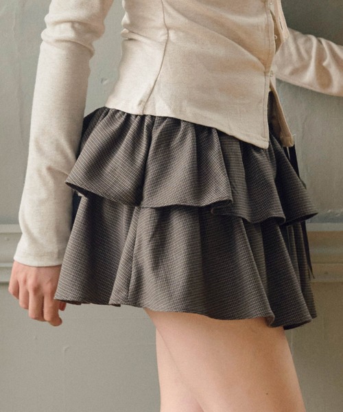 LiLIN（リリン）の「チェックティアードリボンミニスカート / check tiered ribbon mini skirt（スカート・レディース・ブラウン/ブラック・S/M）」の13枚目の写真