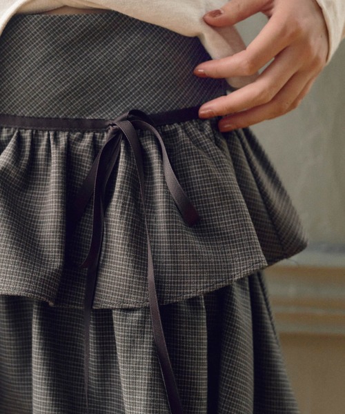 LiLIN（リリン）の「チェックティアードリボンミニスカート / check tiered ribbon mini skirt（スカート・レディース・ブラウン/ブラック・S/M）」の12枚目の写真