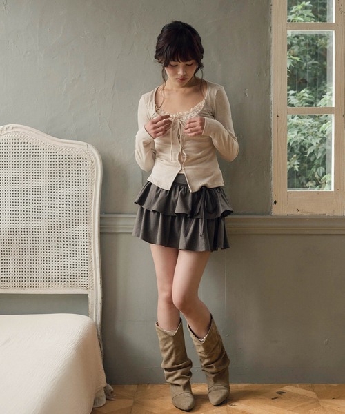 LiLIN（リリン）の「チェックティアードリボンミニスカート / check tiered ribbon mini skirt（スカート・レディース・ブラウン/ブラック・S/M）」の11枚目の写真