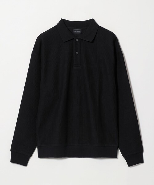 green label relaxing(グリーンレーベルリラクシング)の「ワッフル 長袖 ポロシャツ(ポロシャツ・メンズ・ダークブラウン/ターコイズブルー系/ライトグレー/ブラック・XL/S/M/L)」の2枚目の写真
