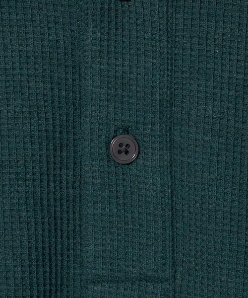 green label relaxing(グリーンレーベルリラクシング)の「ワッフル 長袖 ポロシャツ(ポロシャツ・メンズ・ダークブラウン/ターコイズブルー系/ライトグレー/ブラック・XL/S/M/L)」の10枚目の写真