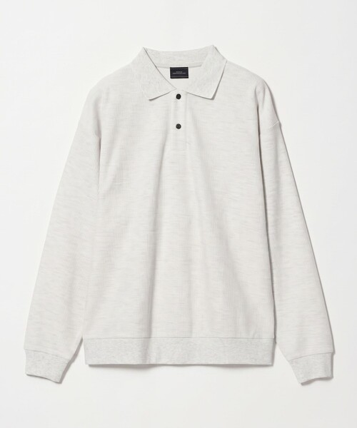 green label relaxing(グリーンレーベルリラクシング)の「ワッフル 長袖 ポロシャツ(ポロシャツ・メンズ・ダークブラウン/ターコイズブルー系/ライトグレー/ブラック・XL/S/M/L)」の15枚目の写真