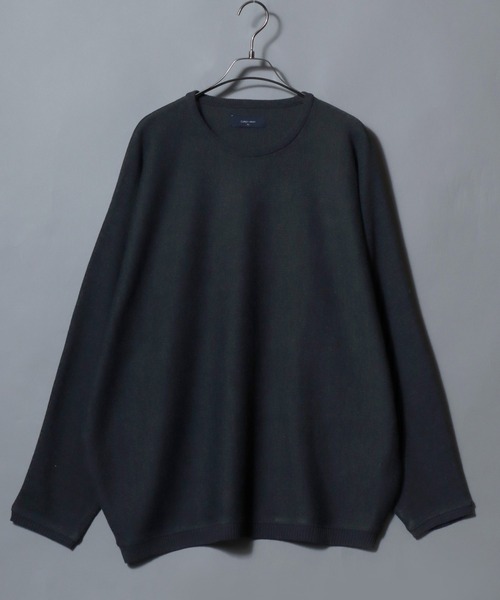 ANPAS(アンパス)の「12-Gauge Milano Rib Dolman-Sleeve Crewneck Sweater / ミラノリブドルマンスリーブ クルーネック セーター ニット メンズ レディース ユニセックス トップス 秋冬(ニット/セーター・メンズ・ワイン/ネイビー/アイボリー/ベージュ/グレー/ライトグレー/グレイッシュブルー/ブラウン/ブラック/グリーン・L/M)」の4枚目の写真