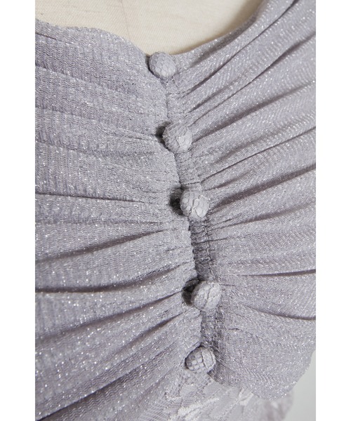 tocco closet（トッコ　クローゼット）の「ラメチュールケープドッキングレースワンピース（ワンピース・レディース・グレー/ベージュ×ブラック・M）」の8枚目の写真