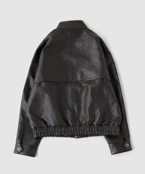 OSKR(オーエスケーアール)の「OSKR / オーエスケーアール 別注 SWING TOP LEATHER BZ(ブルゾン・メンズ・ブラウン・LARGE/MEDIUM)」の2枚目の写真