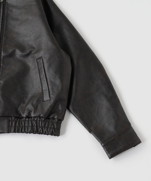 OSKR(オーエスケーアール)の「OSKR / オーエスケーアール 別注 SWING TOP LEATHER BZ(ブルゾン・メンズ・ブラウン・LARGE/MEDIUM)」の3枚目の写真