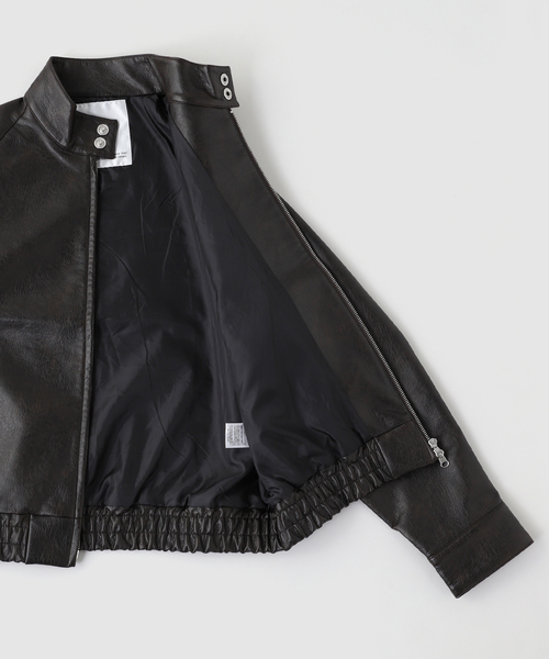 OSKR(オーエスケーアール)の「OSKR / オーエスケーアール 別注 SWING TOP LEATHER BZ(ブルゾン・メンズ・ブラウン・LARGE/MEDIUM)」の4枚目の写真