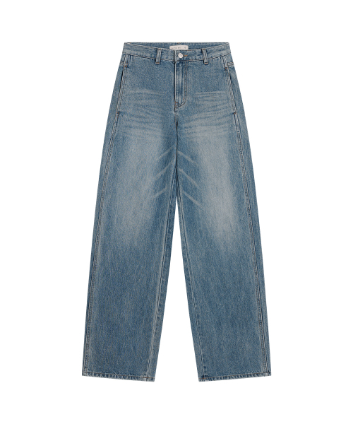SIYAZU（シヤジュ）の「SIJN6120 BARREL ワイドカーブドデニム_Medium blue（デニムパンツ・レディース・ブルー・SMALL/MEDIUM/LARGE）」の4枚目の写真