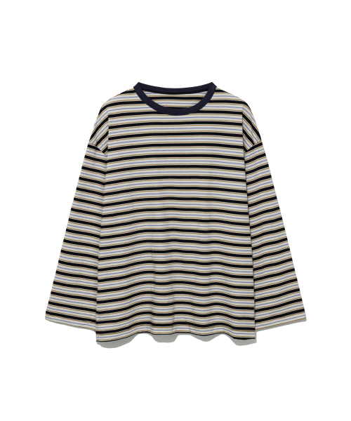 MOAA(モア)の「レトロマルチストライプ長袖Tシャツ(ネイビー)(Tシャツ/カットソー・レディース・その他・FREE)」の1枚目の写真