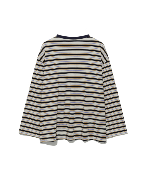 MOAA(モア)の「レトロマルチストライプ長袖Tシャツ(ネイビー)(Tシャツ/カットソー・レディース・その他・FREE)」の3枚目の写真