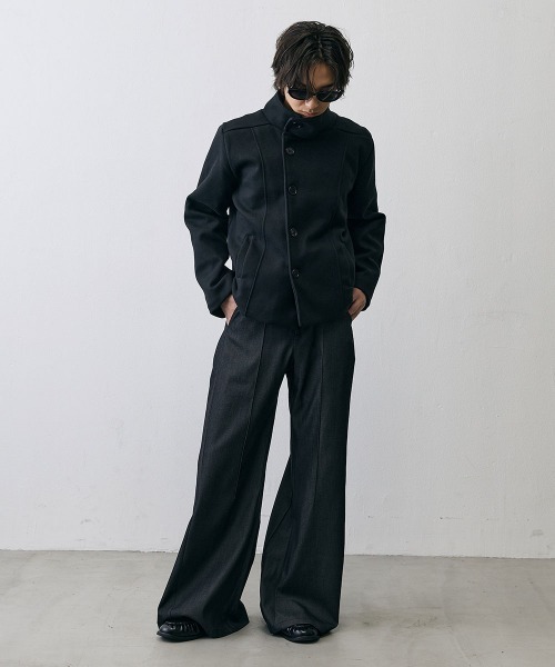 Shoowtime(ショウタイム)の「Diagonal Button Military Pea Coat / ダイアゴナルボタンミリタリーPコート(ピーコート・メンズ・ブラック・LARGE/MEDIUM/SMALL)」の8枚目の写真