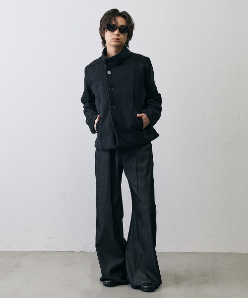 Shoowtime(ショウタイム)の「Diagonal Button Military Pea Coat / ダイアゴナルボタンミリタリーPコート(ピーコート・メンズ・ブラック・LARGE/MEDIUM/SMALL)」の10枚目の写真
