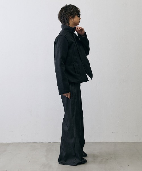Shoowtime(ショウタイム)の「Diagonal Button Military Pea Coat / ダイアゴナルボタンミリタリーPコート(ピーコート・メンズ・ブラック・LARGE/MEDIUM/SMALL)」の13枚目の写真