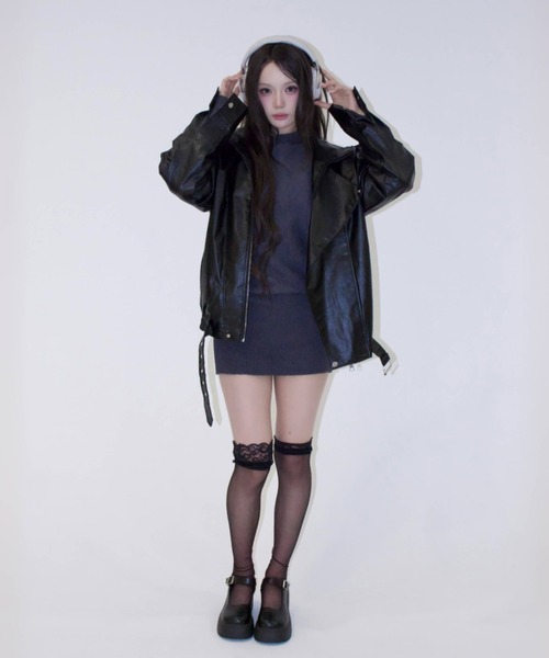 REINE NOIRE(レーヌノワール)の「Slouchy Mood Knit / スラウチー ムード ニット(ワンピース・レディース・グレー・FREE)」の6枚目の写真