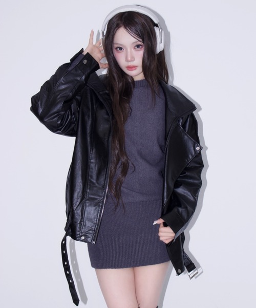REINE NOIRE(レーヌノワール)の「Slouchy Mood Knit / スラウチー ムード ニット(ワンピース・レディース・グレー・FREE)」の5枚目の写真