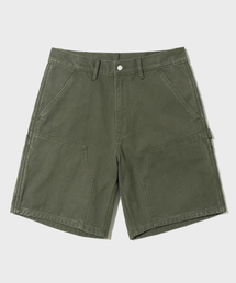 CANVAS CARPENTER DOUBLE KNEE SHORTS_OLIVE