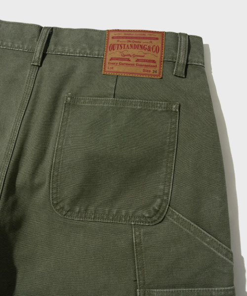OUTSTANDING(アウトスタンディング)の「CANVAS CARPENTER DOUBLE KNEE SHORTS_OLIVE(その他パンツ・メンズ・その他・S/M/L)」の6枚目の写真