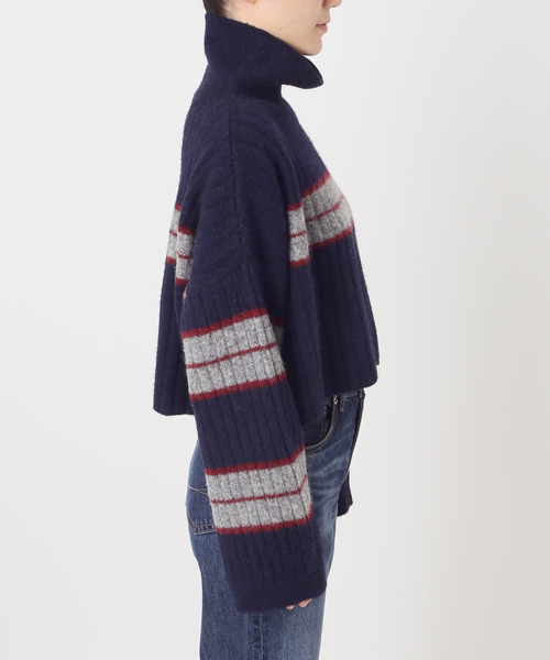 Spick & Span（スピックアンドスパン）の「マルチボーダーハイネックプルオーバー（ニット/セーター・レディース・ネイビー/チャコールグレー・FREE）」の20枚目の写真