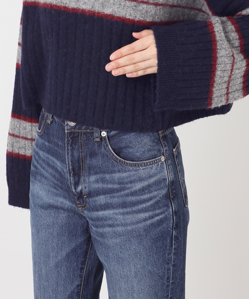 Spick & Span（スピックアンドスパン）の「マルチボーダーハイネックプルオーバー（ニット/セーター・レディース・ネイビー/チャコールグレー・FREE）」の22枚目の写真