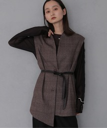 【&ｇ'aime 】チェックベスト　Check Vest