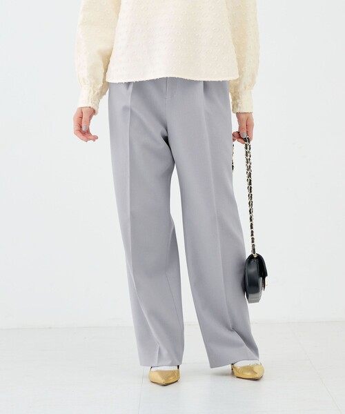 NOLLEY’S(ノーリーズ)の「《防シワ》ウォッシャブルウールライクセミワイドパンツ(その他パンツ・レディース・サックスブルー/ブラック系その他3/ベージュ/オフホワイト・40/38/36/34)」の4枚目の写真