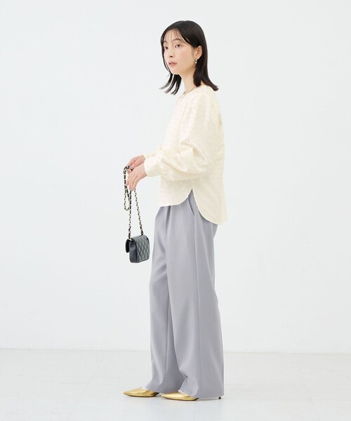 NOLLEY’S(ノーリーズ)の「《防シワ》ウォッシャブルウールライクセミワイドパンツ(その他パンツ・レディース・サックスブルー/ブラック系その他3/ベージュ/オフホワイト・40/38/36/34)」の7枚目の写真