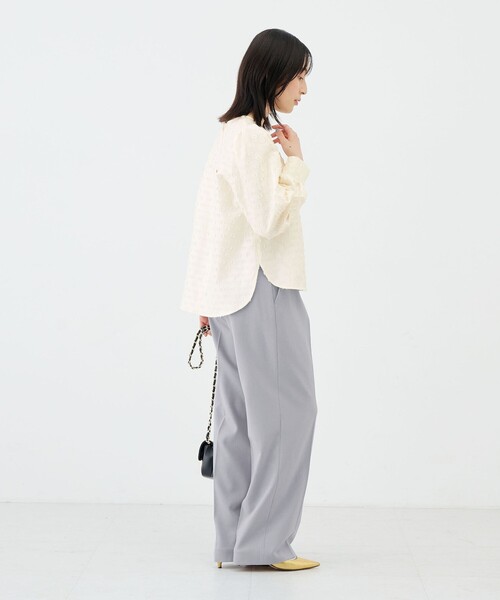 NOLLEY’S(ノーリーズ)の「《防シワ》ウォッシャブルウールライクセミワイドパンツ(その他パンツ・レディース・サックスブルー/ブラック系その他3/ベージュ/オフホワイト・40/38/36/34)」の9枚目の写真