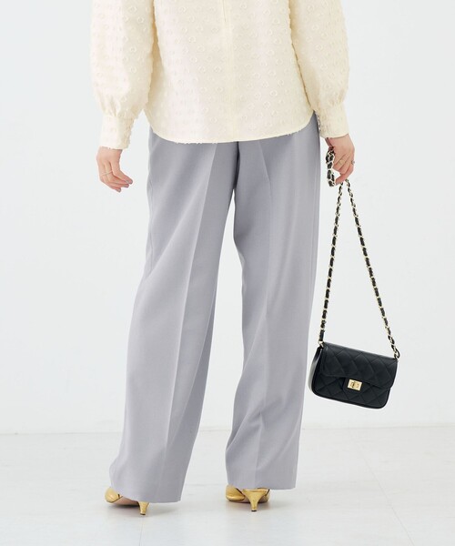 NOLLEY’S(ノーリーズ)の「《防シワ》ウォッシャブルウールライクセミワイドパンツ(その他パンツ・レディース・サックスブルー/ブラック系その他3/ベージュ/オフホワイト・40/38/36/34)」の12枚目の写真