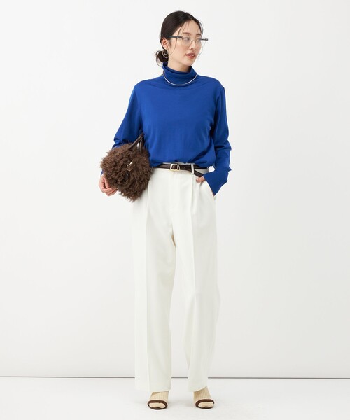 NOLLEY’S(ノーリーズ)の「《防シワ》ウォッシャブルウールライクセミワイドパンツ(その他パンツ・レディース・サックスブルー/ブラック系その他3/ベージュ/オフホワイト・40/38/36/34)」の15枚目の写真