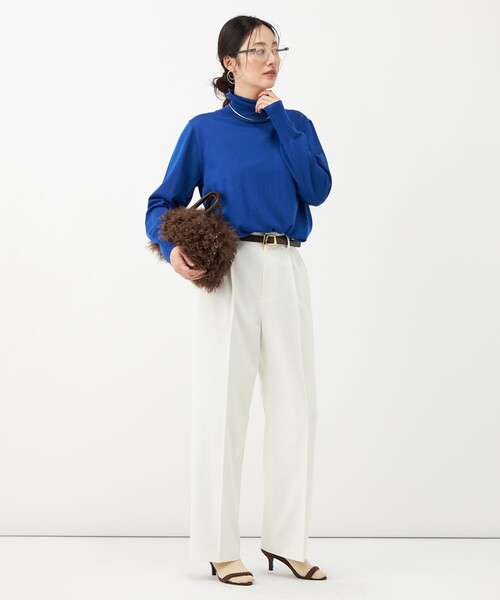 NOLLEY’S(ノーリーズ)の「《防シワ》ウォッシャブルウールライクセミワイドパンツ(その他パンツ・レディース・サックスブルー/ブラック系その他3/ベージュ/オフホワイト・40/38/36/34)」の17枚目の写真
