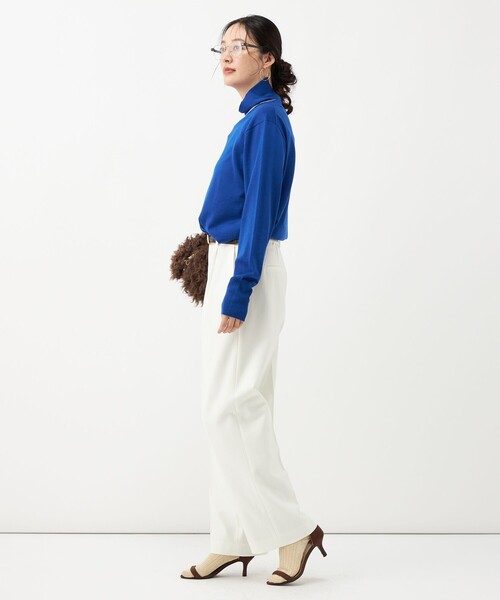 NOLLEY’S(ノーリーズ)の「《防シワ》ウォッシャブルウールライクセミワイドパンツ(その他パンツ・レディース・サックスブルー/ブラック系その他3/ベージュ/オフホワイト・40/38/36/34)」の19枚目の写真