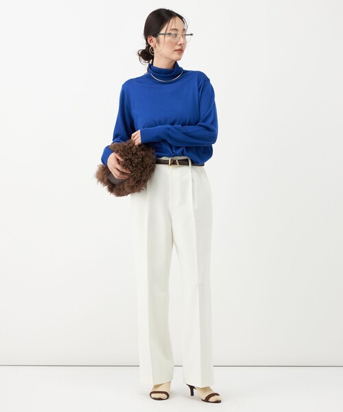 NOLLEY’S(ノーリーズ)の「《防シワ》ウォッシャブルウールライクセミワイドパンツ(その他パンツ・レディース・サックスブルー/ブラック系その他3/ベージュ/オフホワイト・40/38/36/34)」の20枚目の写真