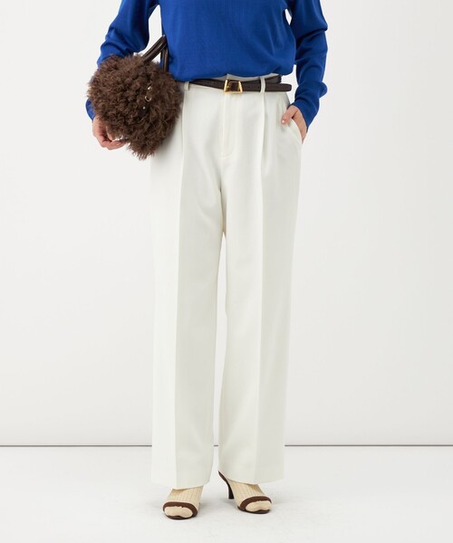 NOLLEY’S(ノーリーズ)の「《防シワ》ウォッシャブルウールライクセミワイドパンツ(その他パンツ・レディース・サックスブルー/ブラック系その他3/ベージュ/オフホワイト・40/38/36/34)」の21枚目の写真