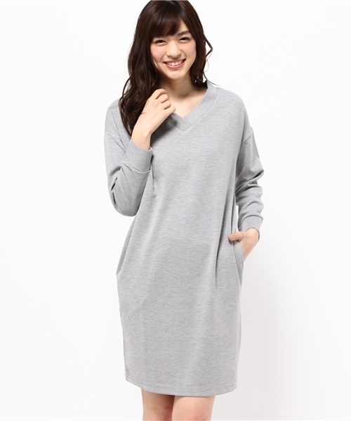 CIAOPANIC TYPY（チャオパニックティピー）の「Vネックカットワンピース（ワンピース・レディース・その他19/ネイビー/グレー・FREE）」の2枚目の写真