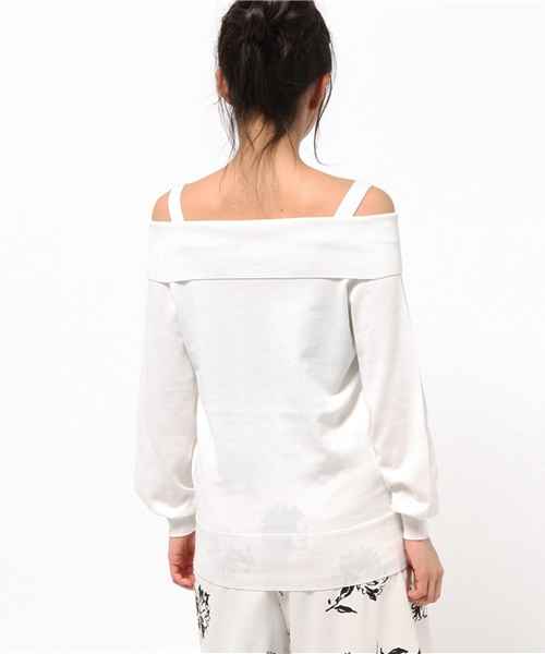 FIGARO Paris（フィガロパリ）の「プレミアムコットン オフショルダープルオーバー◆（ニット/セーター・レディース・ホワイト/ネイビー/ラベンダー・FREE）」の10枚目の写真