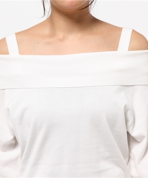 FIGARO Paris（フィガロパリ）の「プレミアムコットン オフショルダープルオーバー◆（ニット/セーター・レディース・ホワイト/ネイビー/ラベンダー・FREE）」の11枚目の写真