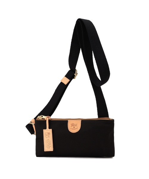 IL BISONTE(イルビゾンテ)の「IL BISONTE / NYLON x LEATHER / クロスボディバッグ(ショルダーバッグ・メンズ・ブラック/ナチュラル/ネイビー・FREE)」の1枚目の写真