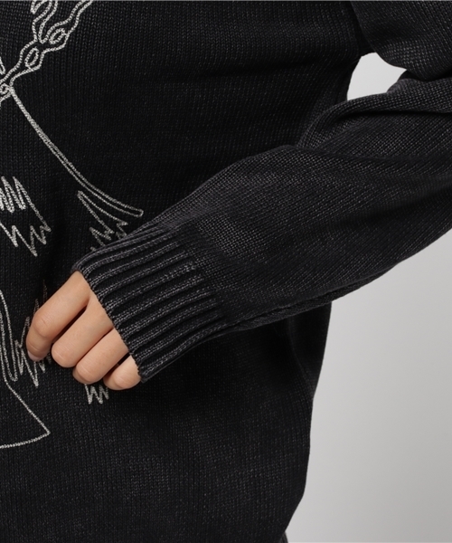 HYSTERIC GLAMOUR（ヒステリックグラマー）の「ORIGINAL BLUES×HYSTERIC DAM/NIAGARA刺繍プルオーバー（ニット/セーター・レディース・インディゴブルー/ブラック・FREE）」の7枚目の写真