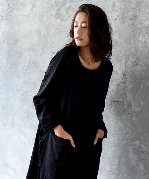 amorous insense（アモラスインセンス）の「ワッシャー素材ワンピース（ワンピース・レディース・チャコールグレー/ブラック・MEDIUM）」の3枚目の写真