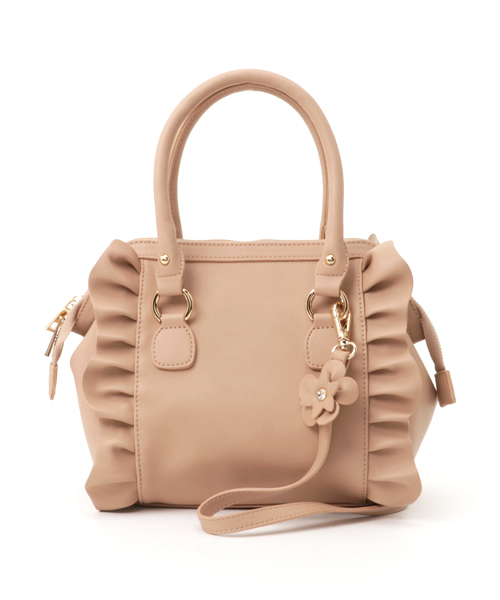 EDIT COLOGNE（エディットコロン）の「《EDIT CLOGNE》ワイドオープンバッグ（ショルダーバッグ・レディース・ベージュ/ホワイト系その他/グレー・ﾌﾘ-）」の3枚目の写真