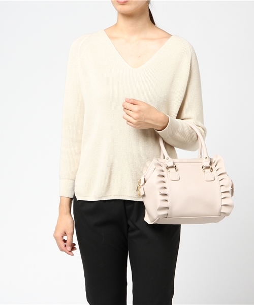 EDIT COLOGNE（エディットコロン）の「《EDIT CLOGNE》ワイドオープンバッグ（ショルダーバッグ・レディース・ベージュ/ホワイト系その他/グレー・ﾌﾘ-）」の10枚目の写真