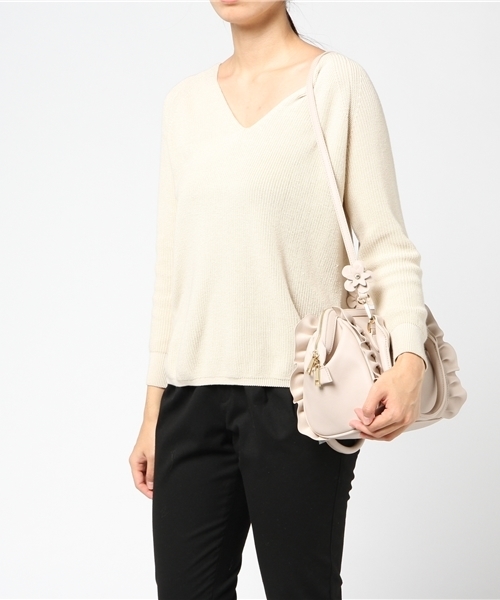 EDIT COLOGNE（エディットコロン）の「《EDIT CLOGNE》ワイドオープンバッグ（ショルダーバッグ・レディース・ベージュ/ホワイト系その他/グレー・ﾌﾘ-）」の11枚目の写真