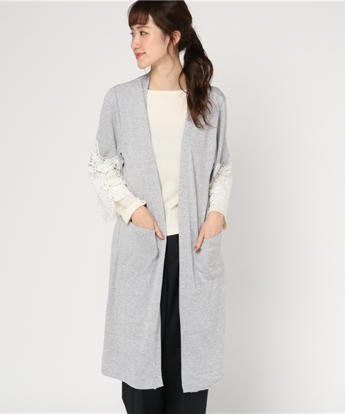 VENCEEXCHANGE（ヴァンスエクスチェンジ）の「袖レースカーディガン        （カーディガン/ボレロ・レディース・グレー/イエロー/ネイビー・MEDIUM）」の13枚目の写真