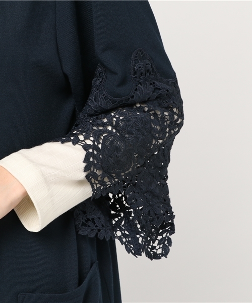 VENCEEXCHANGE（ヴァンスエクスチェンジ）の「袖レースカーディガン        （カーディガン/ボレロ・レディース・グレー/イエロー/ネイビー・MEDIUM）」の8枚目の写真