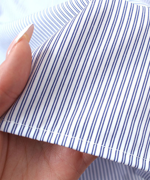 Pierrot(ピエロ)の「キャンディースリーブストライプ柄ブラウス/袖コンシャス(シャツ/ブラウス・レディース・ネイビー/ブルー・M)」の8枚目の写真