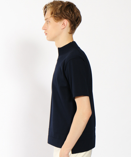 ABAHOUSE（アバハウス）の「プレーティングニットZIPポロシャツ（ポロシャツ・メンズ・ブラック/ネイビー・46/48）」の4枚目の写真